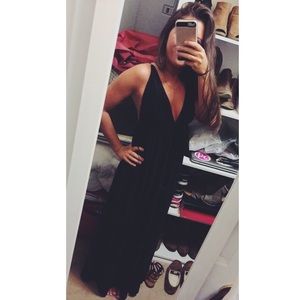 Formal low cut black maxi